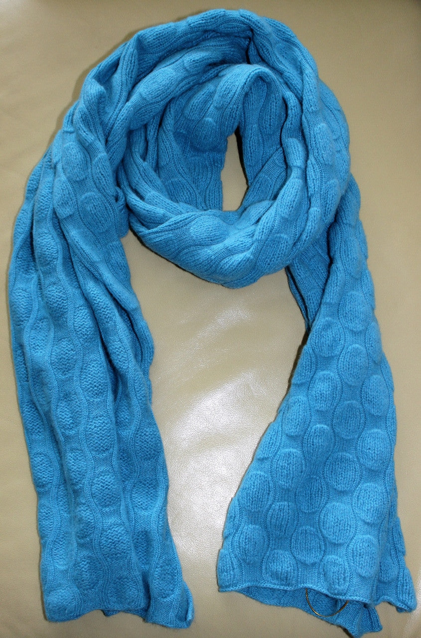 Pattern knitted cashmere scarf